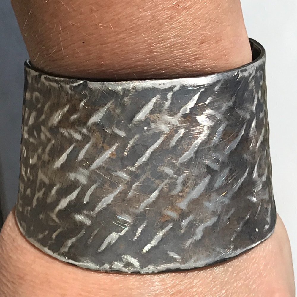 Gladiator Solid Sterling Silver 925 Cuff Bracelet Handmade Industrial Warrior - Picture 10 of 11